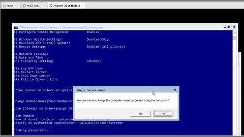 Hyper-V Server 2016 Domain joining | How Hyper-V Server 2016  joins domain controller
