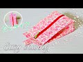 作りやすくてかわいい！　ポーチの作り方（たて長タイプ） ファスナー２０㎝使用　DIY  zipper pouch tutorial 中までキレイ仕上げ　※サイズ見直しました