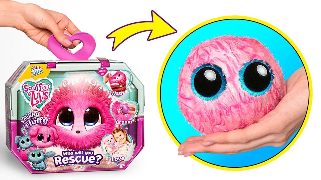 Nettoie et révèle une adorable peluche Scruff-A-Luvs