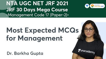 Most Expected MCQs for Management | NTA UGC NET-JRF 2021 | Dr. Barkha Gupta