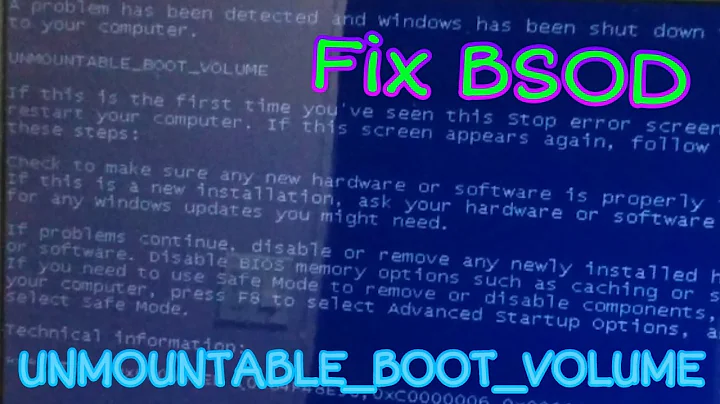 How to fix Windows XP BSOD UNMOUNTABLE_BOOT_VOLUME