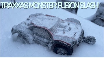 #traxxas #slash  #4x4 #proline Monster Fusion loves fresh Powder #rccar #snow #monstertruck