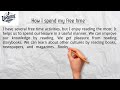 How I spend my free time | Short Essay Paragraph