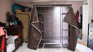 loving this 59" portable clothes closet wardrobe storage organizer with curtain and 12 shelves form Songmics! I simply love the 