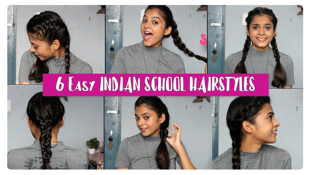 6 Easy HAIRSTYLES for INDIAN SCHOOLS| Back to school HAIRSTYLES| Quick and  easy | Anushka rathore - YouTube