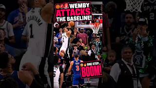 WEMBY ATTACKS THE BASELINE! 🤯🔥 One Step... BOOM! #NBA #Shorts