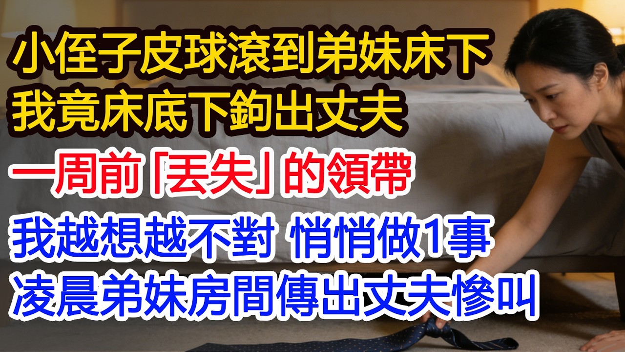 小侄子皮球滾到弟妹床下我竟床底下鉤出丈夫一周前「丟失」的領帶我越想越不對 悄悄做1事凌晨弟妹房間傳出丈夫慘叫#為人處世 #正能量 #故事分享 #生活經驗 #情感