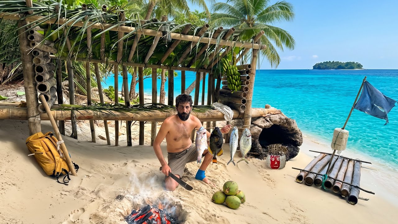 3 DAYS solo survival on island (NO FOOD, NO WATER, NO SHELTER) Catch ...