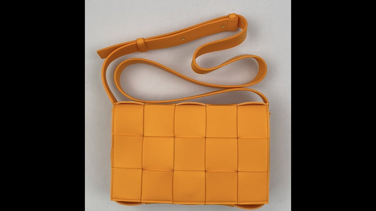 Bottega Veneta Cassette Tangerine Intreccio leather cross body bag 578004VMAY17003 