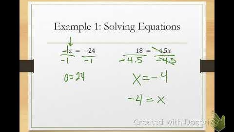 H Pre Alg 4.2 Solving Equations with Mult and Div
