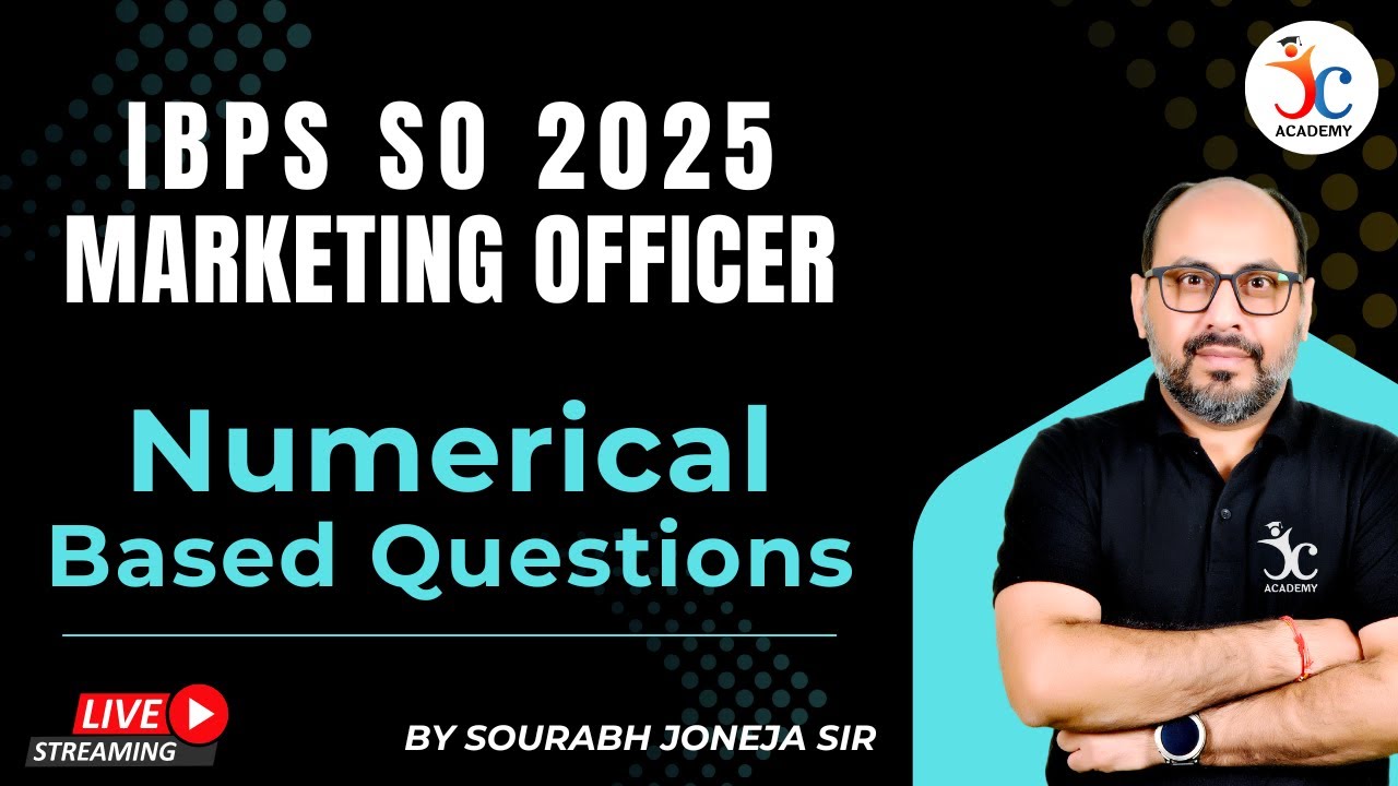 IBPS SO Marketing Officer 2025 | Marketing Numerical Based Questions | Marketing by Sourabh Joneja