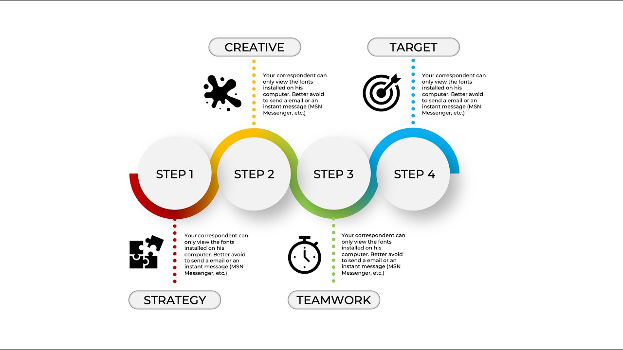 Powerpoint tutorial: business infographics 4 steps/powerpoint/free template