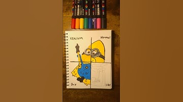 Drawing Mega Minion Gus From Despicable Me 4 In 4 Different Styles! Pt.3 #shortsfeed #shorts