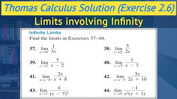 Thomas calculus exercise 2.6 Q37 to Q44 | Infinite limits urdu hindi || Lec 49