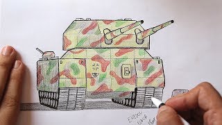 How to draw Super heavy Tank Ratte (Rat)