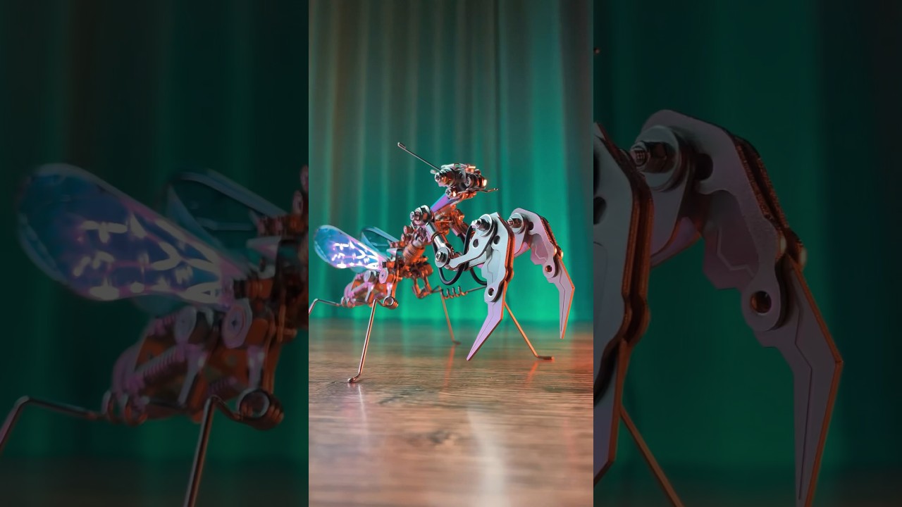 Experience the Ultimate DIY Challenge: Build the Cyberpunk Praying Mantis Metal Puzzle by Mecrob