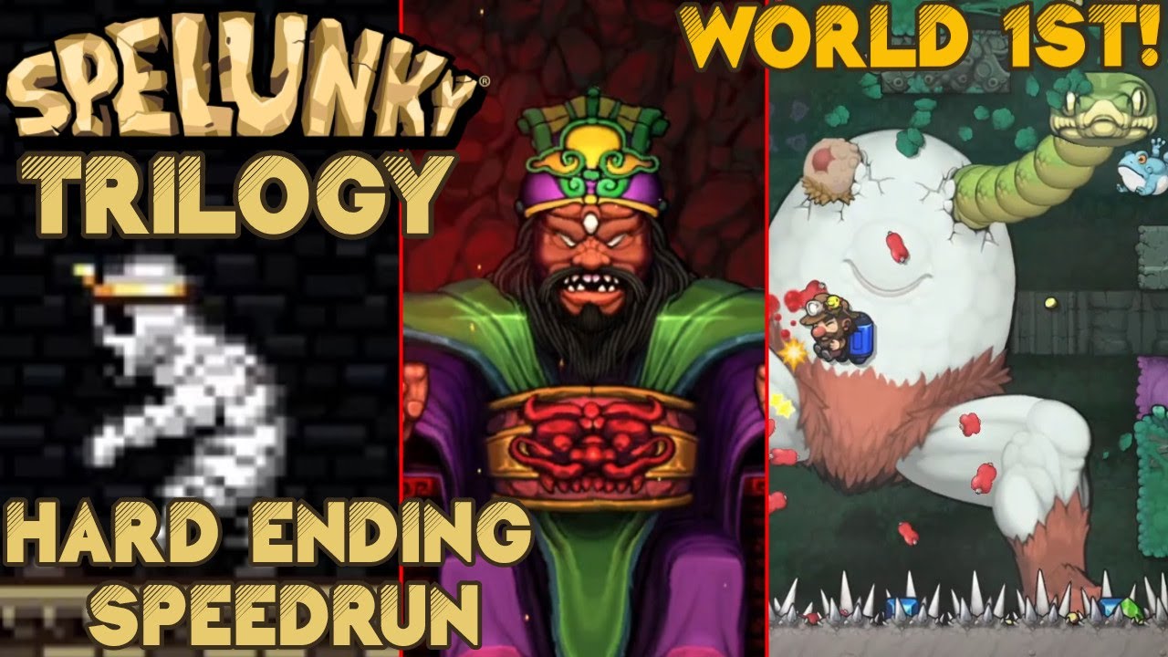 Spelunky Hard Ending Trilogy Speedrun (World First)