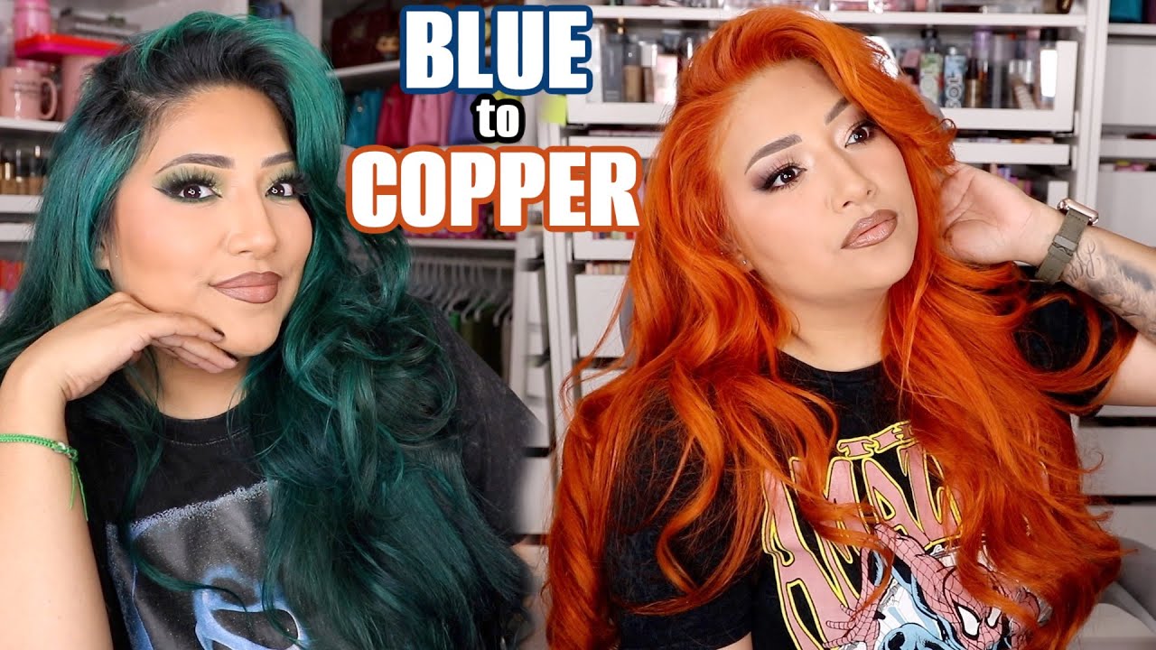 HOW I DYED MY HAIR FROM BLUE HAIR TO COPPER 