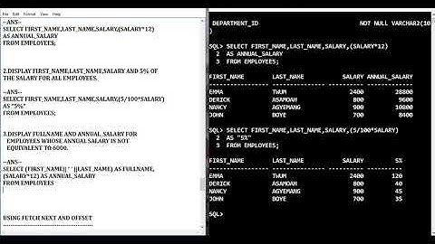 ORACLE SQL PART 10  - SELECT STATEMENT WITH ARITHMETIC OPERATORS,  OFFSET AND FETCH NEXT