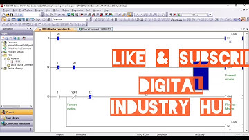 PLC ladder for auto rotation in forward and reverse motion #plc #mitsubishi #automation #electrical