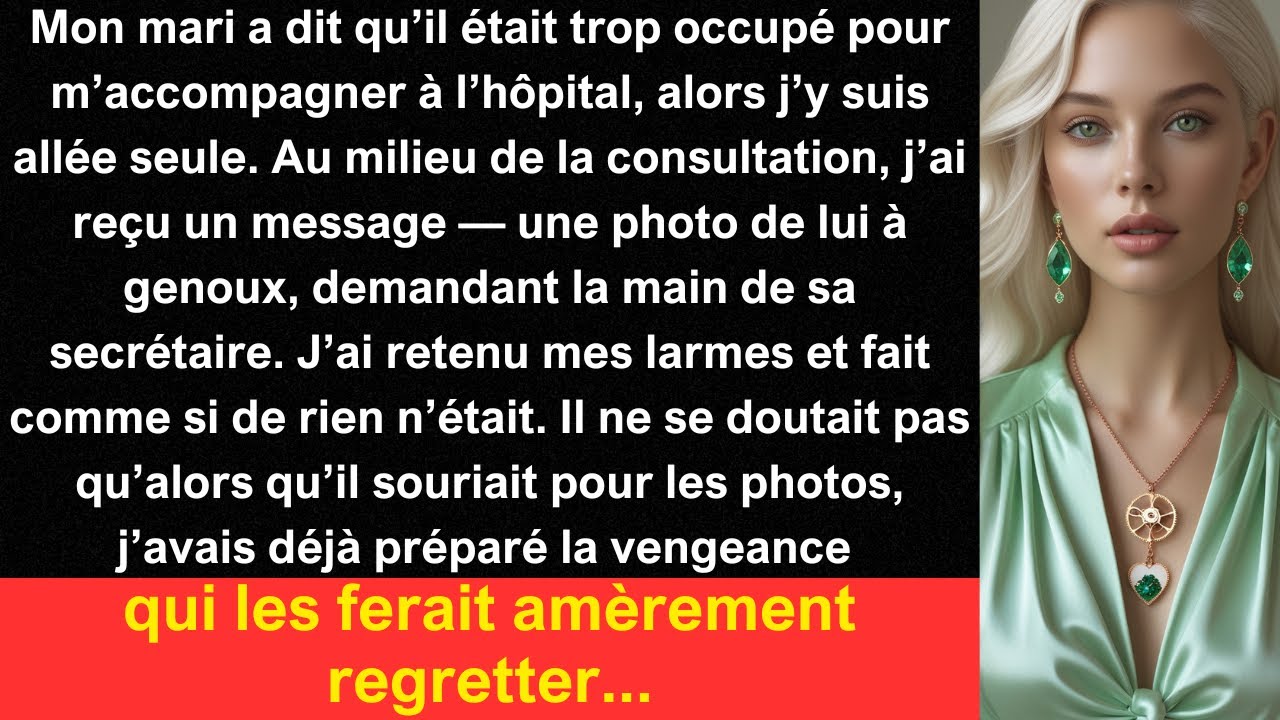 Mon mari a dit qu’il était trop occupé pour m’accompagner à l’hôpital, alors j’y suis allée seule...