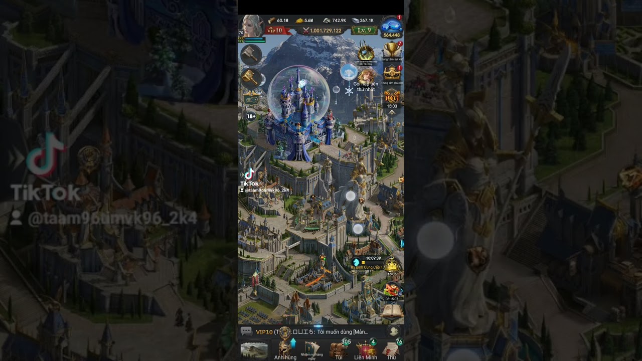 rise of the kings. sau bao lâu cũng lên lực chiến 1tỏi