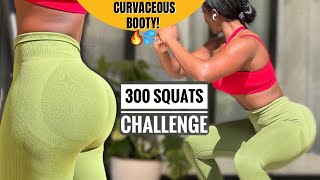 CURVACEOUS BUTT LIFT SQUAT CHALLENGE | 300 REPS In 10 MIN A Day, No Equipments