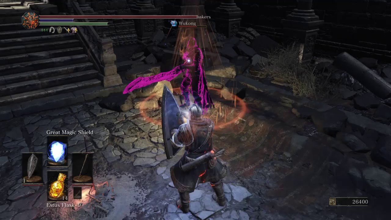 Dark Souls 3 | BK Shield w/Great Magic Shield vs Fume UGS + Buffs