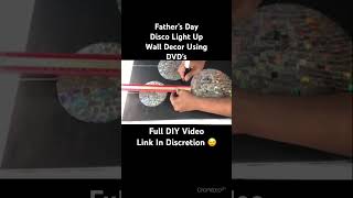 Father’s Day Disco Wall Decor Using DVD’s #diy #dollartreediyprojects #fathersday #shorts