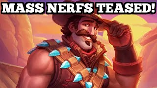 Over THIRTY CARDS teased to be NERFED! Reno, Zarimi, Wheel of Death! Wild nerfs coming!