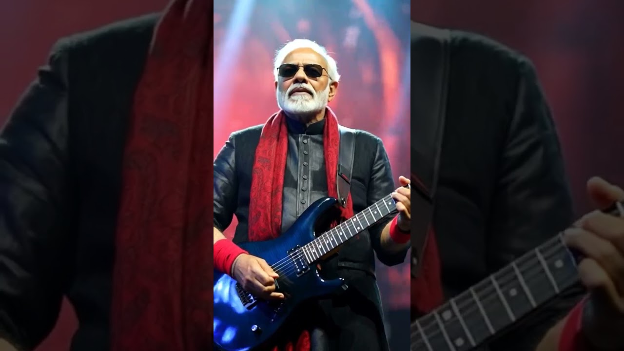 Modi Playing Guitar