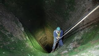 Exploring a massive hole in the ground into disused Killifrith mine, Cornwall.  Non Music Edition.