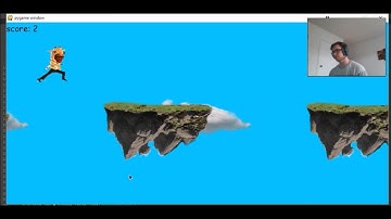 pygame python - side scrolling jumper - background clouds! - progress video 4