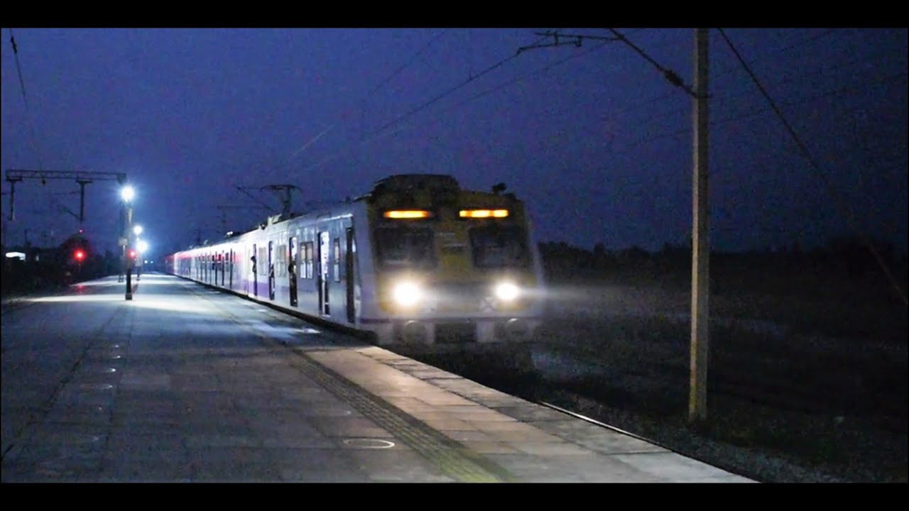 Smooth Dusk Arrival of Dahanu - Churchgate Local Train at Kelve Road // Bombardier EMU
