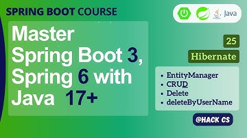 25- Hibernate deleteByUserName, EntityManager | Master Spring Boot 3, Spring 6 & Java 17 | HackCS
