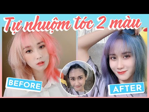 LẦN NHUỘM TÓC Ở NHÀ ĐỈNH CAO NHẤT: 2 MÀU XANH TÍM | I DYED MY HAIR BLUE & PURPLE | HƯƠNG WITCH