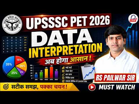 UPSSSC PET 2026 | Data Interpretation (DI) Complete Class | By RS Pailwar Sir