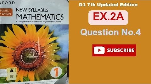 Exercise 2A.Question#4 D1 updated 7th Edition|Topic integers
