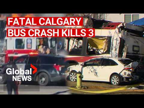 3 dead, at least 16 injured in fiery crash involving 2 Calgary transit buses