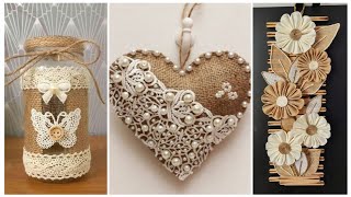 ✨ Aesthetic 💫Jute + Button Pearl Craft Ideas | Rustic DIY Home Decor🌸 Jute Rope & Button Craft | 🌲