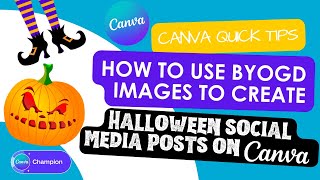 How to use BYOGD images to create Halloween social media posts on Canva screenshot 2