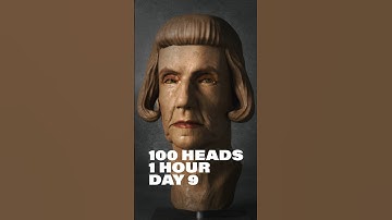 Sculpting 100 Heads in 1 Hour – Day 9  #zbrush #blender3d