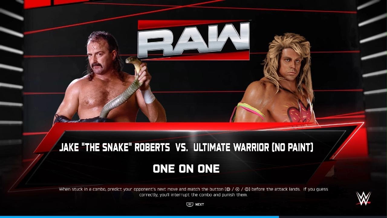 WWE 2K25 Jake "The Snake" Roberts vs The Ultimate Warrior - YouTube
