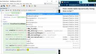Dynamic Table using JavaScript