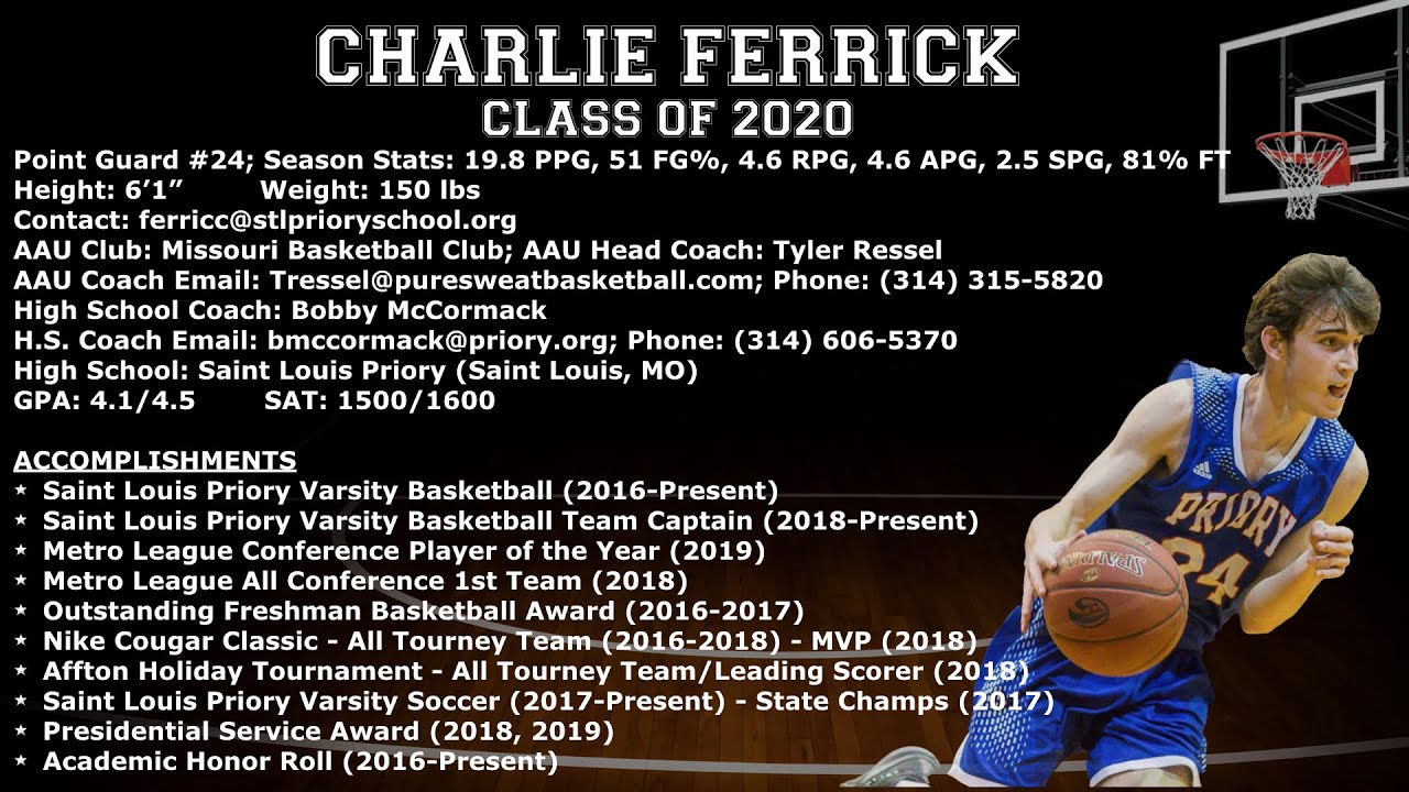 Mizzou Basketball Schedule 2020-2018 Charlie Ferrick Basketball College Recruitment Video (Class of Mizzou Basketball Schedule 2020-2018 Charlie Ferrick Basketball College Recruitment Video (Class of