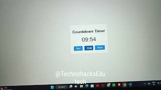 Task5 - Countdown Timer with options to stop, reset, and restart it. @Technohacksedutech