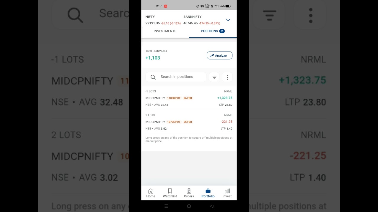 -1200 loss to +1200 profit | option selling for beginners | live trade | 