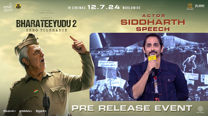 Siddharth Speech at Bharateeyudu  2 Pre Release Event| Kamal Hassan | Sri Lakshmi Movies