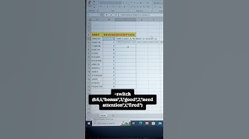How to use switch function in Excel #excel #motivation #computer #youtubeshorts #reels #reelsvideo