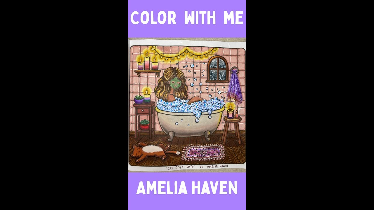 Color With Me | Cozy Cat Bath Scene